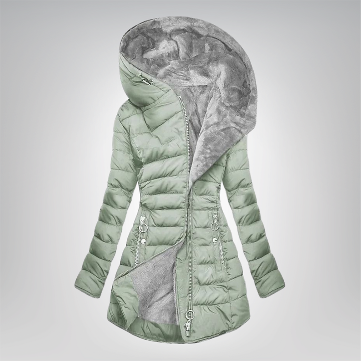 Émeraude | Manteau Douillet Doublé en Fourrure