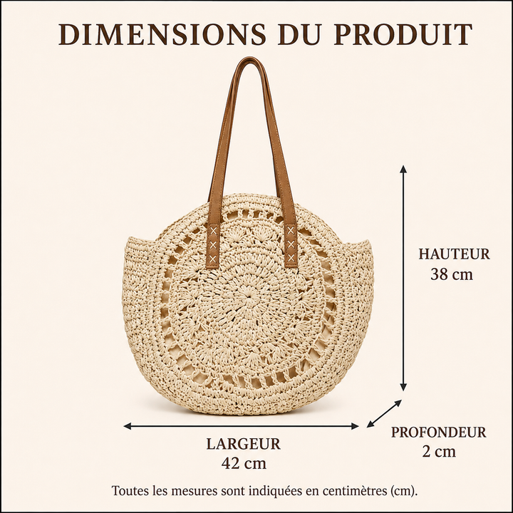 Lisa | Sac rond en paille tressée