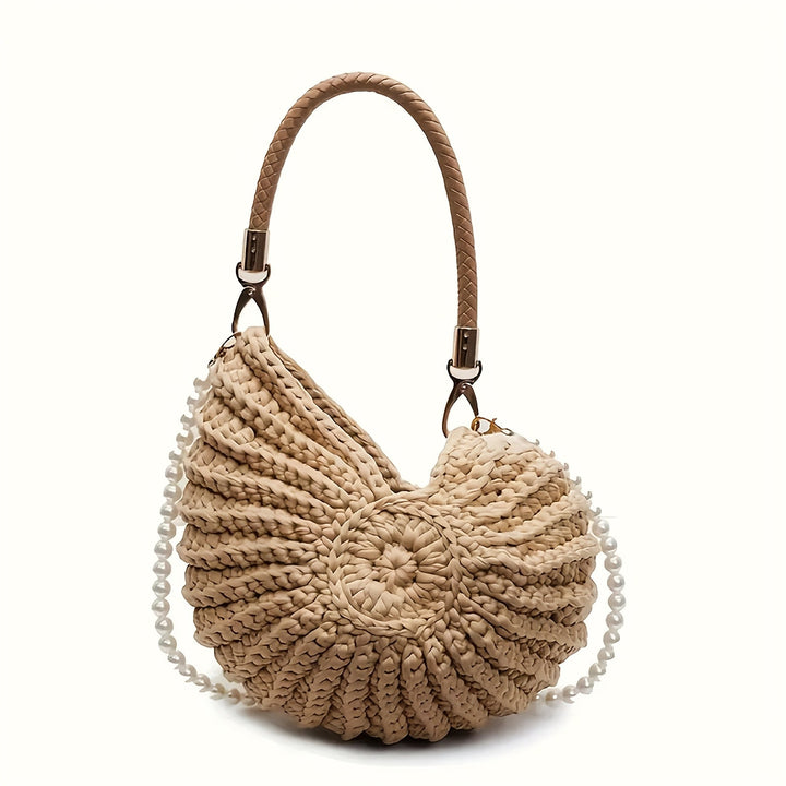 Manon | Sac fourre-tout tissé avec bandoulière à chaîne