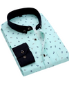 Blanc avec motif d'ancre marine