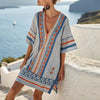 Motif bleu et orange.