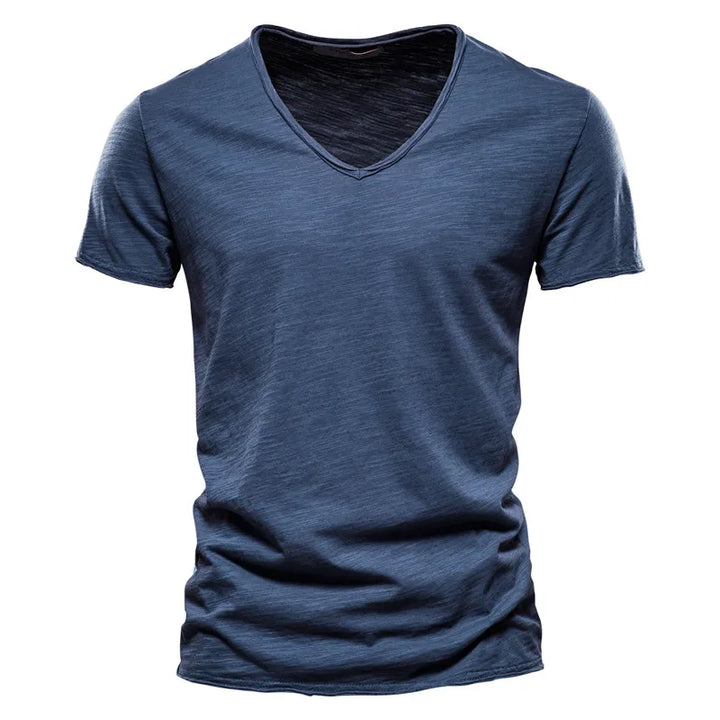 Juleas™ | Tee-shirt Uni Col V en Coton