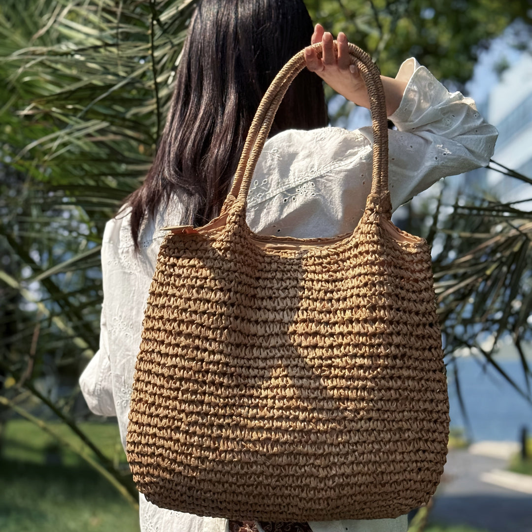 Manuela | Sac à bandoulière en paille tressée